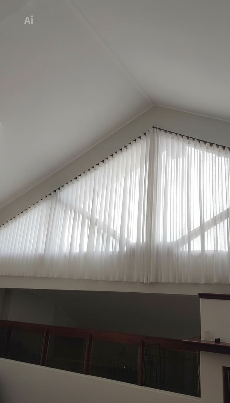 Cortina inclinada modelo wave no bairro Ingleses — Ateliê Dona Menina Florianópolis SC