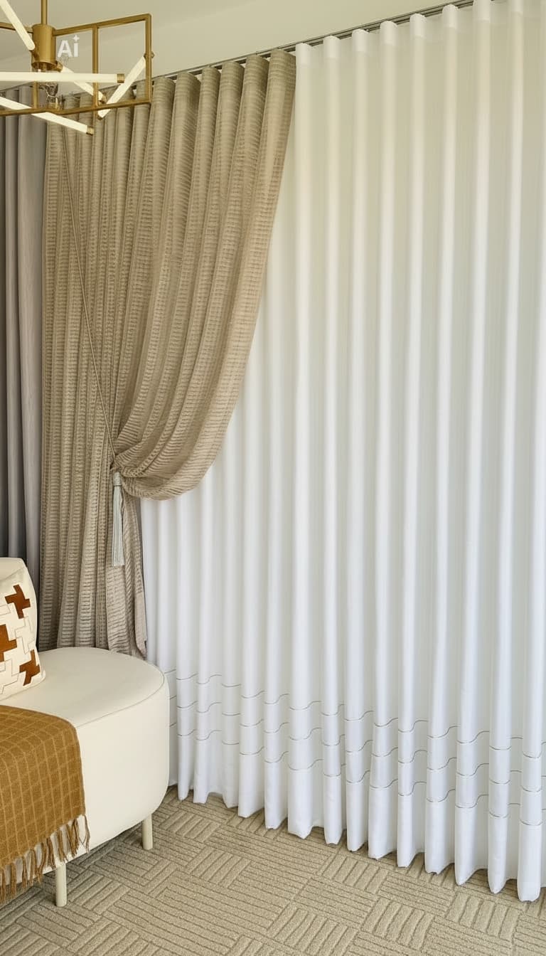 Barra e acabamento para cortina com xale — Dona Menina Ateliê Florianópolis SC