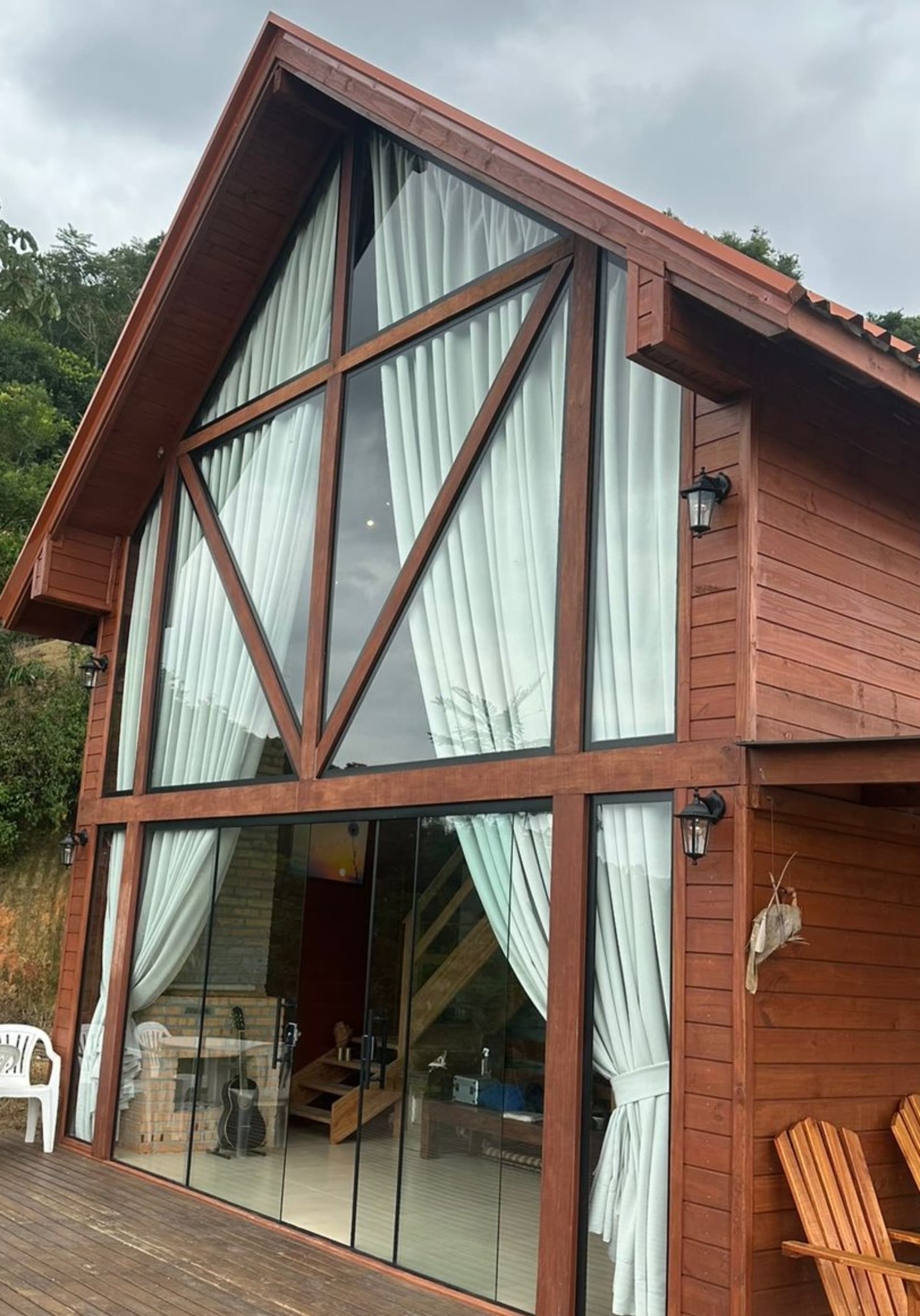 Cortinas inclinadas sob medida — Ateliê Dona Menina Florianópolis SC